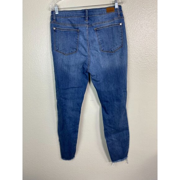 Judy Blue Womens Skinny Fit Distressed Mid Rise Ankle Jeans Size 31 Blue Denim - Picture 2 of 16